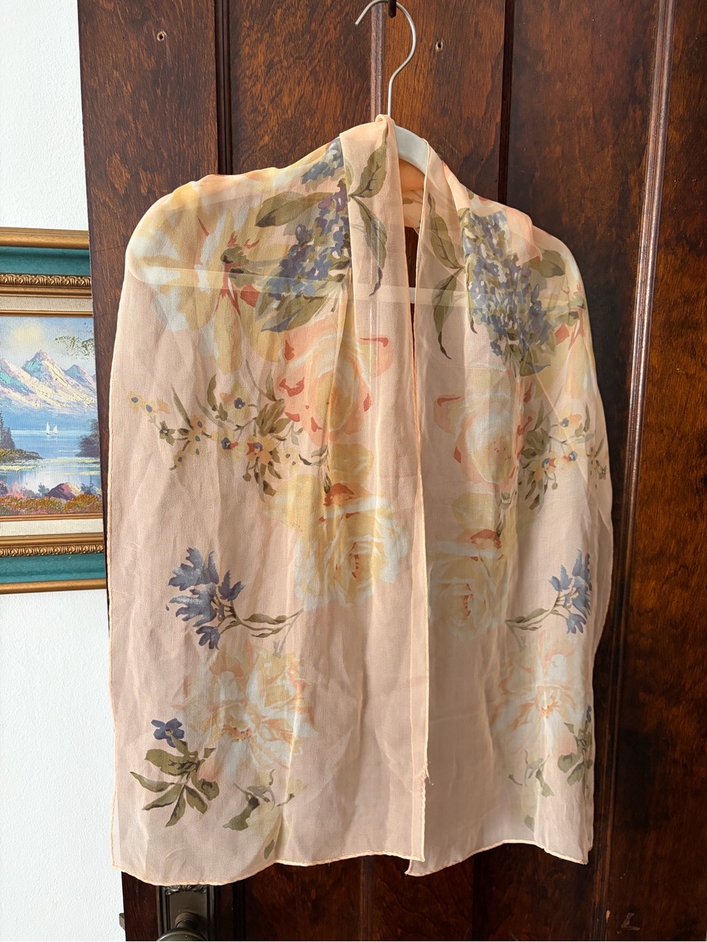 Ellen Tracy Silk Floral Silk Scarf